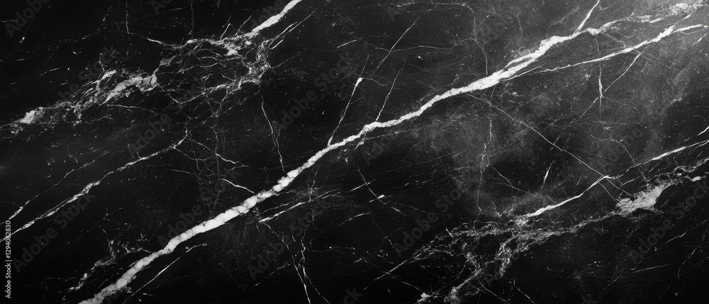 Poster elegant black marble texture with striking white veins creating a sophisticated stone pattern for in