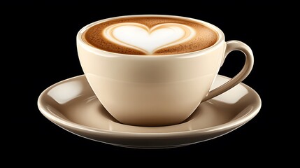Fototapeta premium Creamy Latte Art Coffee Cup Heart Design