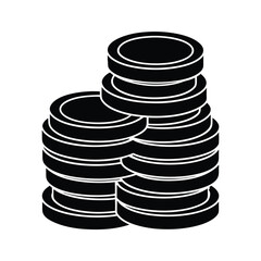 Neat stack of coins arranged to show rising financial success in business