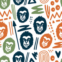 Tribal Monkey Pattern