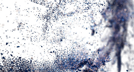 High-resolution image of a dynamic blue particle burst. Perfect for design projects.
