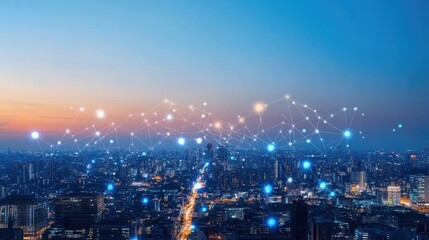 Visualization of a smart grid distributing solar energy across a futuristic city.