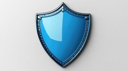 Blue shield cut out. Protect and security concept, on white background