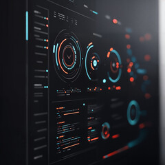 Futuristic AI-Powered Business Analytics Dashboard with Holographic Interface