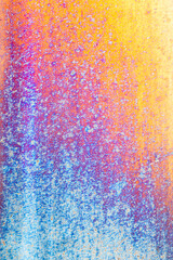 Colourful textures on the surface a burnished steel fire pit