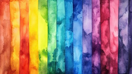 A watercolor painting showcasing a vibrant rainbow spectrum of colors.