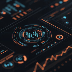 Futuristic AI-Powered Business Analytics Dashboard with Holographic Interface
