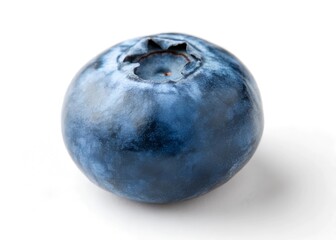 Obraz premium Close-up of a single blueberry berry on a white background