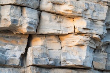 close-up of rugged cliffs and rocks revealing intricate textures and layers with abundant copy space