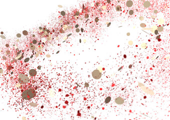 Abstract festive background with red and gold confetti. Perfect for celebratory designs.