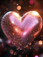 Obraz premium Glittery Heart Valentine's Day