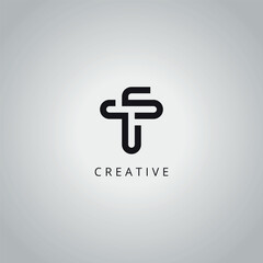 Modern Unique TS ST Letter Business Logo Design Vector Template.