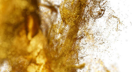 Golden Glitter Explosion, Abstract Background, Luxury Texture, Sparkling Dust, Festive Design, Shimmering Particles, Gold Powder, Celebration, Glamour, Bright, Shiny, Elegant,