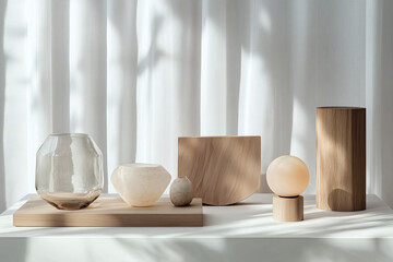 Neutral home decor objects display