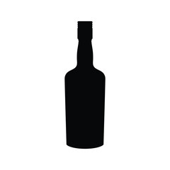 Whiskey bottle silhouette vector design isolated against a white background