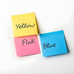 sticky notes with white background