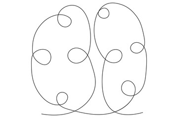 Human brain Continuous one line drawing of line art and vector illustration design
