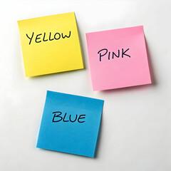 sticky notes with white background