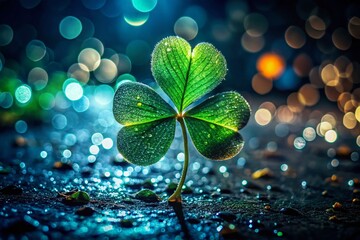 Lucky Four Leaf Clover Sublimation Design - Low Light Photography