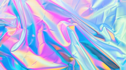 Fototapeta premium Iridescent neon background. Holographic Abstract soft pastel colors backdrop. Hologram Foil Aesthetic. Trendy vaporwave creative gradient