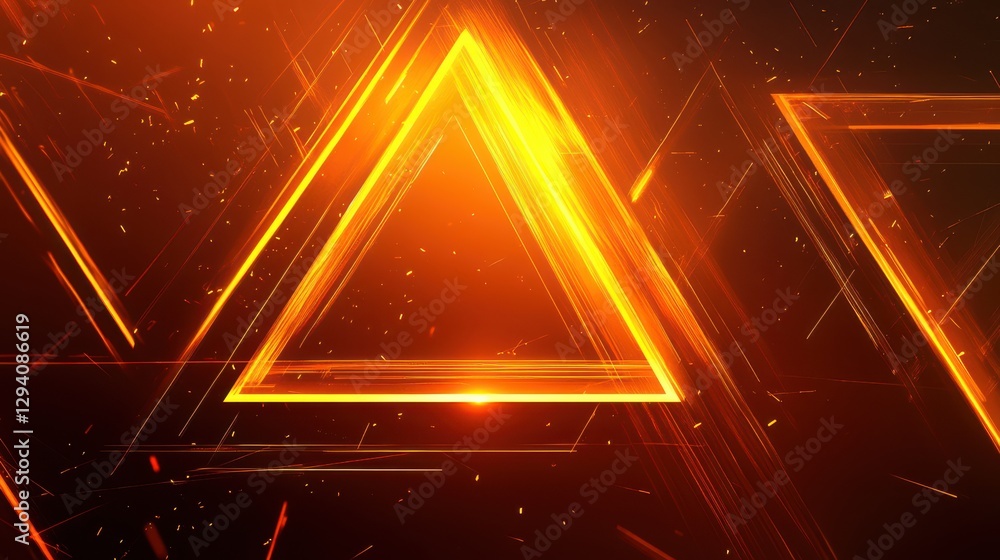 Poster triangle tunnel orange laser light vj loop animation background