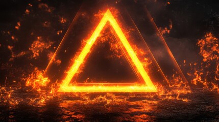 Triangle tunnel orange laser light vj loop animation background 4k