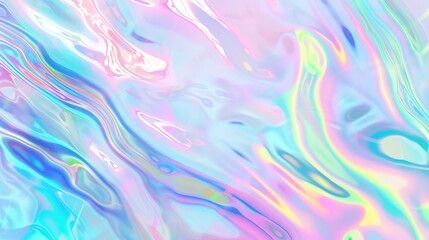 Fototapeta premium Iridescent neon background. Holographic Abstract soft pastel colors backdrop. Hologram Foil Aesthetic. Trendy vaporwave creative gradient