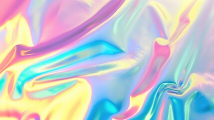 Fototapeta premium Iridescent neon background. Holographic Abstract soft pastel colors backdrop. Hologram Foil Aesthetic. Trendy vaporwave creative gradient