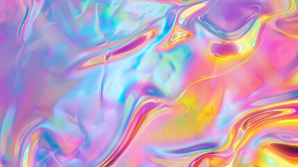 Fototapeta premium Iridescent neon background. Holographic Abstract soft pastel colors backdrop. Hologram Foil Aesthetic. Trendy vaporwave creative gradient