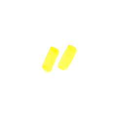 Quotation mark Symbol, hand-drawn marker glyph with yellow color on transparent Background