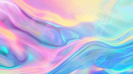 Iridescent neon background. Holographic Abstract soft pastel colors backdrop. Hologram Foil Aesthetic. Trendy vaporwave creative gradient