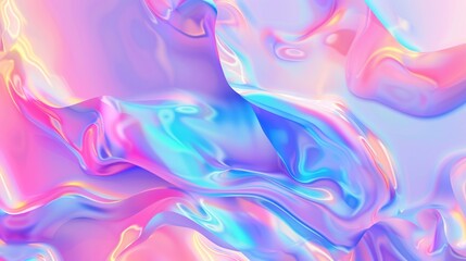 Fototapeta premium Iridescent neon background. Holographic Abstract soft pastel colors backdrop. Hologram Foil Aesthetic. Trendy vaporwave creative gradient