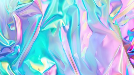 Fototapeta premium Iridescent neon background. Holographic Abstract soft pastel colors backdrop. Hologram Foil Aesthetic. Trendy vaporwave creative gradient