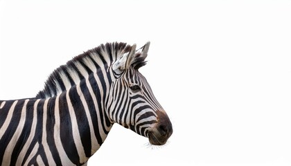 Vivid and Striking Black and White Zebra Against a Clear Canvas, Exuding Elegance and Grace, Perfect for Graphic Design, Artwork, or Decor.