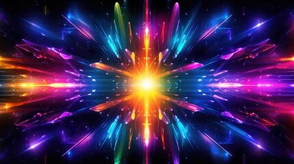 Obraz premium digital abstract futuristic background glow in neon colors