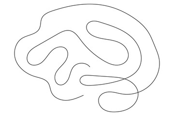 Human brain Continuous one line drawing of line art and vector illustration design

