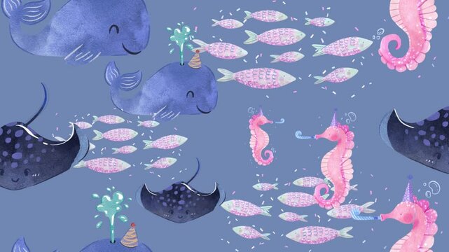 seamless background with fishes