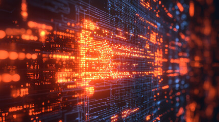 Real-time AI monitoring of a cyber attack with digital code flows in a sci-fi environment