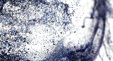 High-res stock photo of blue particles exploding. Ideal for design projects.