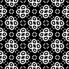 Vector pattern in ornamental style. Black and white color. Simple all over print block for apparel textile, ladies dress, fashion garment, digital wall paper.