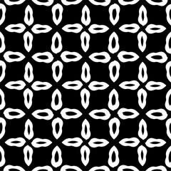 Vector pattern in ornamental style. Black and white color. Simple all over print block for apparel textile, ladies dress, fashion garment, digital wall paper.