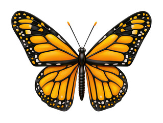 Fototapeta premium A vibrant orange and black butterfly with intricate wing patterns.
