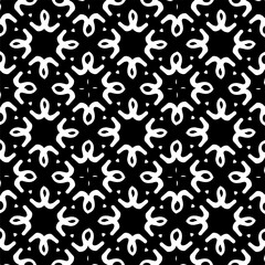 Vector pattern in ornamental style. Black and white color. Simple all over print block for apparel textile, ladies dress, fashion garment, digital wall paper.