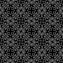 Vector pattern in ornamental style. Black and white color. Simple all over print block for apparel textile, ladies dress, fashion garment, digital wall paper.
