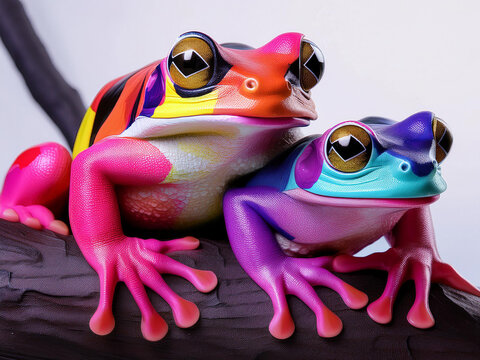 空想上のカラフルなカエル