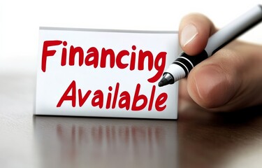 Creative representation of available financing through handwritten text.