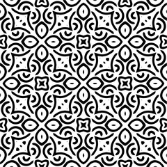 Vector pattern in ornamental style. Black and white color. Simple all over print block for apparel textile, ladies dress, fashion garment, digital wall paper.