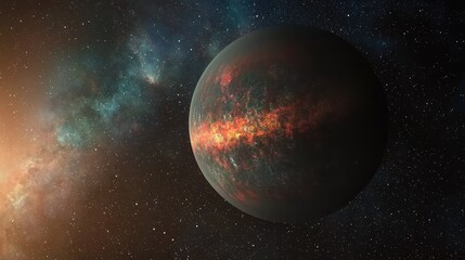 Obraz premium Artists Rendering of Exoplanet in Galaxy