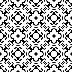 Vector pattern in ornamental style. Black and white color. Simple all over print block for apparel textile, ladies dress, fashion garment, digital wall paper.