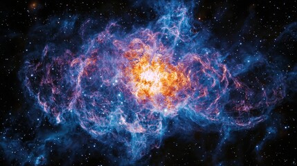 Fototapeta premium Galaxy Cluster Viewed from Space Telescope